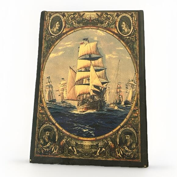 Book Display Ship Hollow Secret Compartment Trinket Box Hide Valuables Nautical - Picture 1 of 11